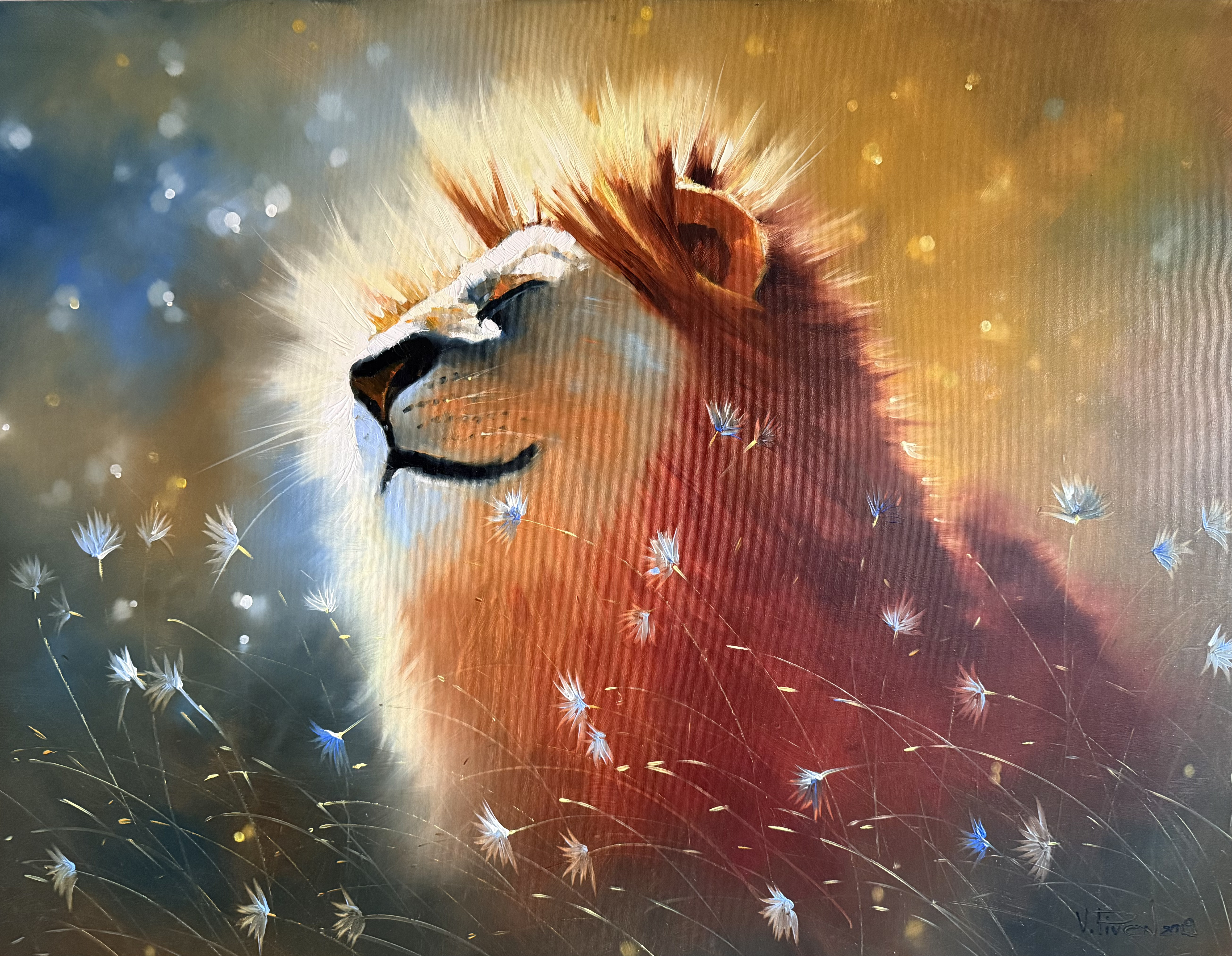 Lion — original oil painting by Volodymyr Piven